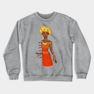 Black is Beautiful - Chad Afrocican Melanin Girl in traditional outfit Crewneck Sweatshirt